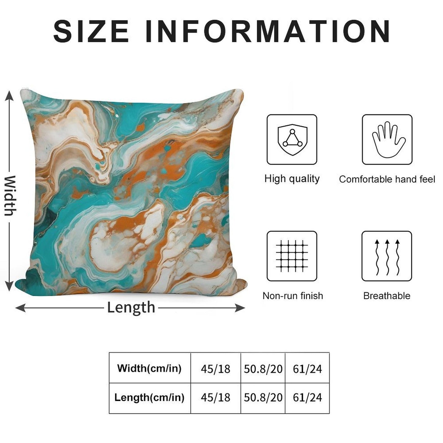 Turquoise Marble Texture With Light Earth Soft Gift Ready Throw Pillow