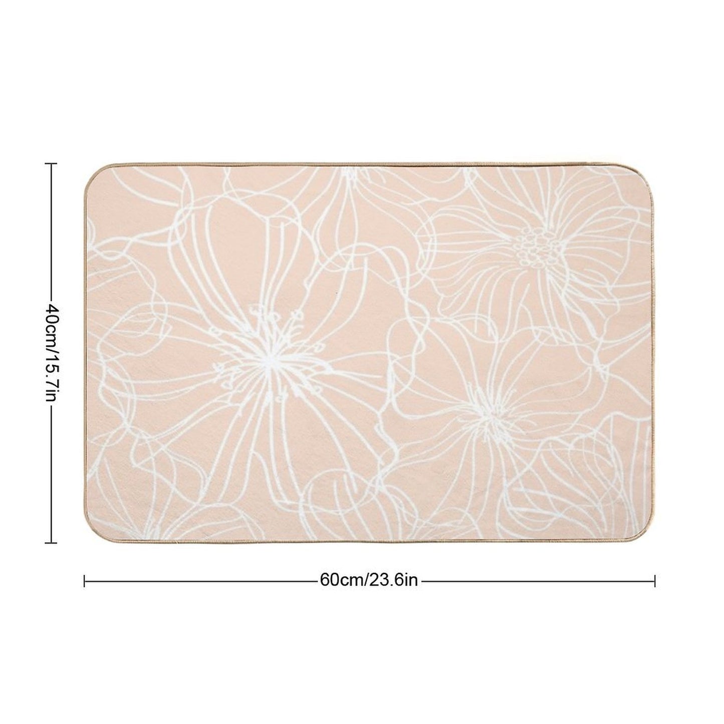 Flower Drawing, Blush Pastel  High-Traffic Bath Mat