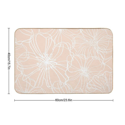 Flower Drawing, Blush Pastel  High-Traffic Bath Mat