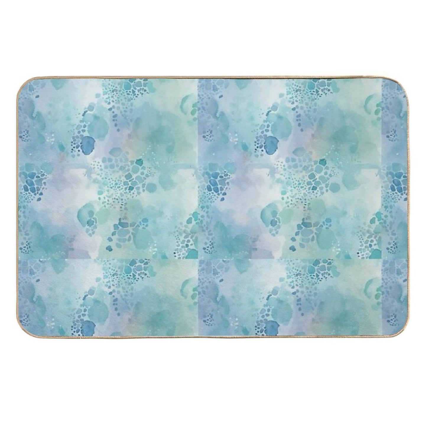 Ocean Abstract Aqua  Rapid-Drying Bath Mat