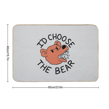 Bear Or Man in The Woods  I'd Choose The Bear  Pet-Safe Bath Mat