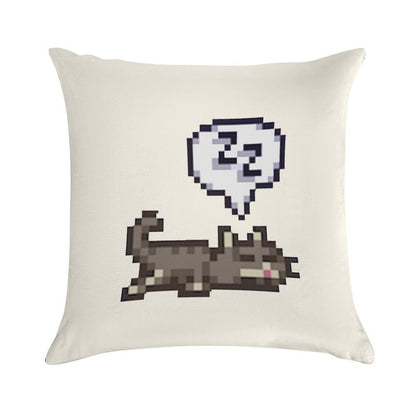 Stardew Valley Sleeping Cat Sploot Soft Reinforced Edging Throw Pillow