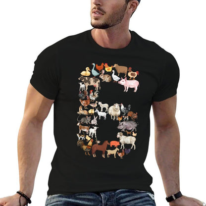 Fun 6th Birthday Farm Animals Theme Boy Kids 6 Year Old Bday  Classic T-Shirt