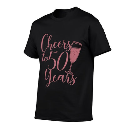 Cheers To 50 Years For Women Her Anniversary 50th Birthday  Oversized Silhouette T-Shirt