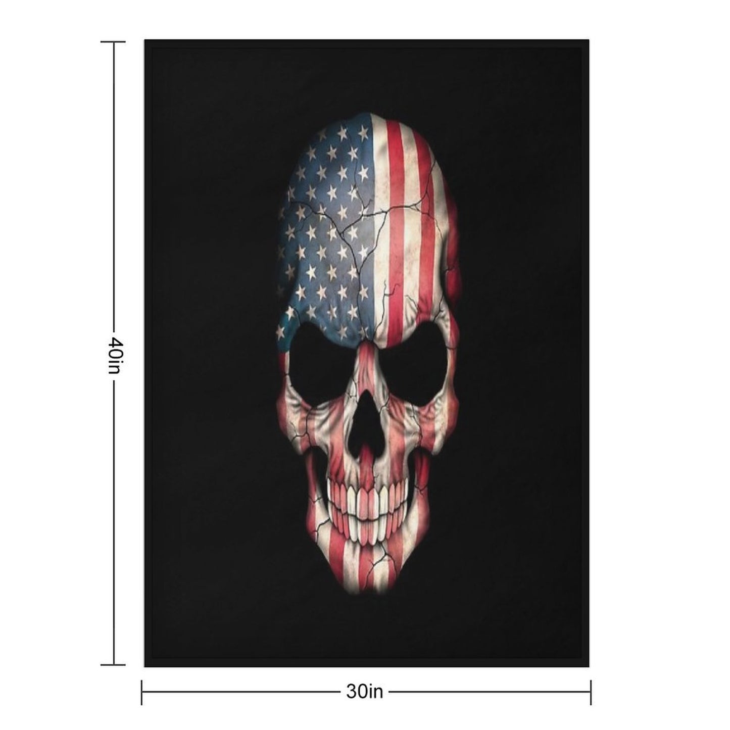 American Flag Skull Comfort Throw Blanket