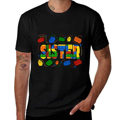 Building Bricks Blocks Sister Master Builder Family Matching  Easy-care T-Shirt