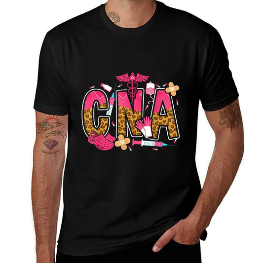 Retro Floral Leopard Cowhide CNA Certified Nursing Assistant  Classic T-Shirt