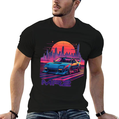 Neon Dreams 90s Japanese Sports Car MR2 in Cyberpunk City  Affordable Price T-Shirt