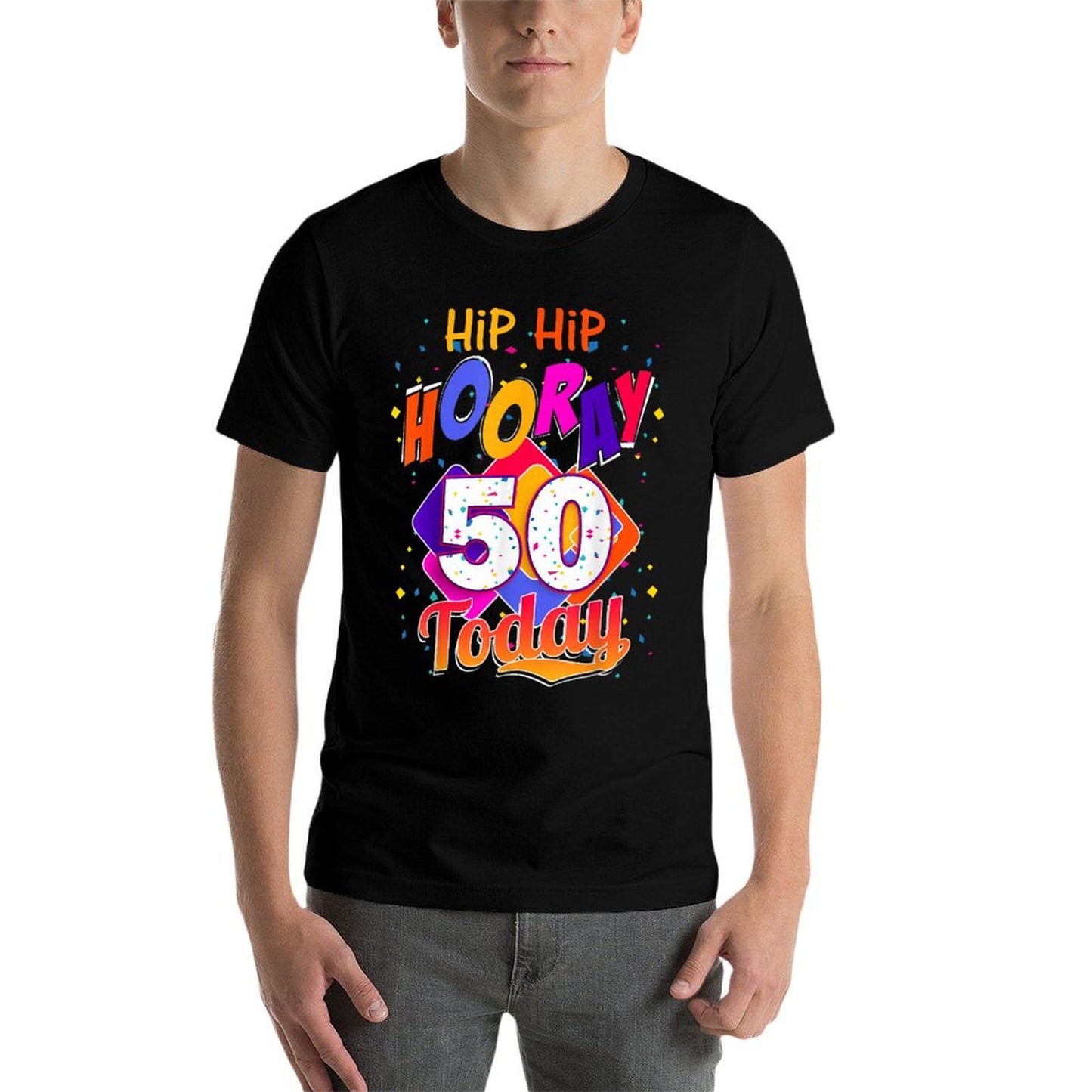 Hip Hip Hooray I'm 50 Today, 50th Birthday T Gift  Slim-fit Cut T-Shirt