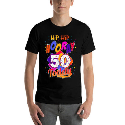 Hip Hip Hooray I'm 50 Today, 50th Birthday T Gift  Slim-fit Cut T-Shirt