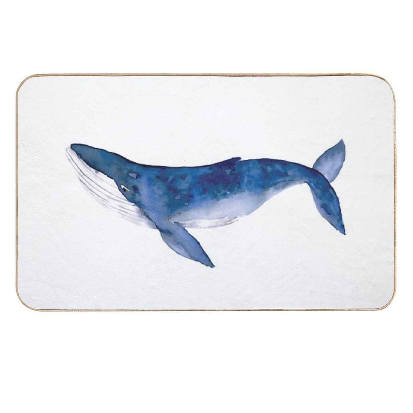 Humpback Whale in Watercolor  Absorbent Bath Mat