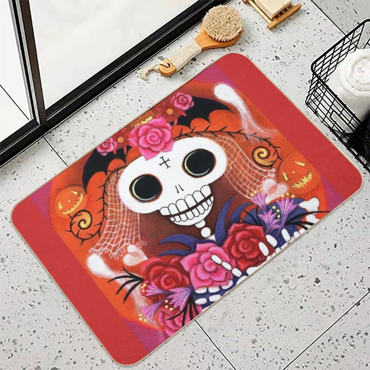 Halloween Skelly Bride  High-Traffic Bath Mat