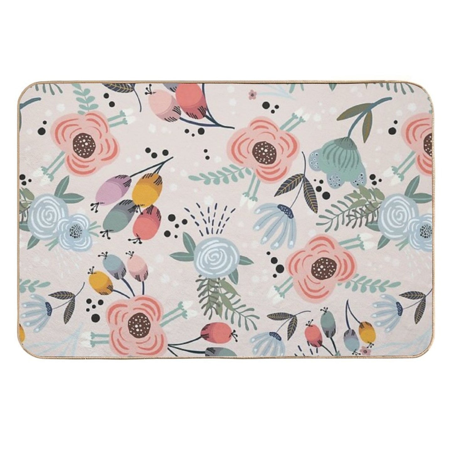 Festive Flowers - Pink Durable Bath Mat