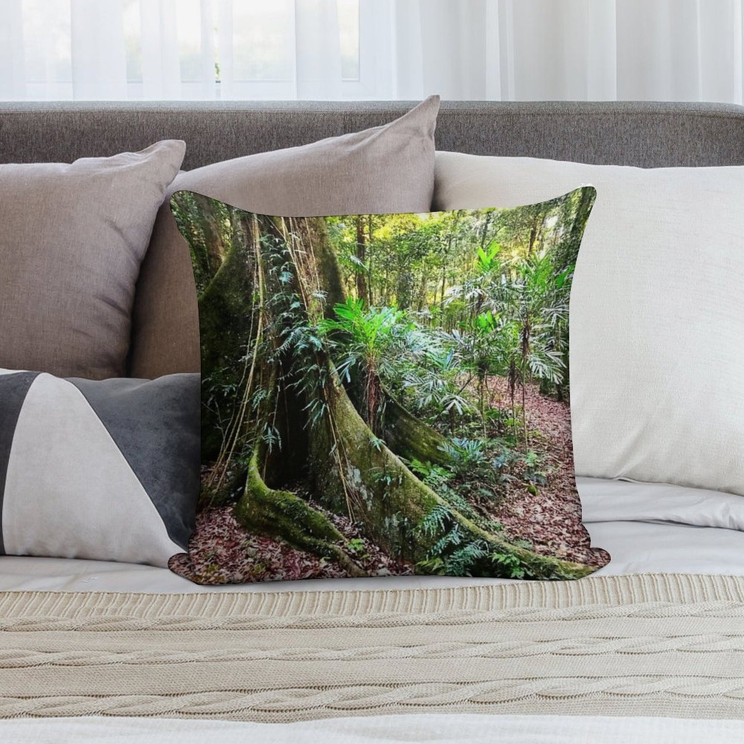 Exploring Rainforest Trees Soft Decorative Cover Throw Pillow
