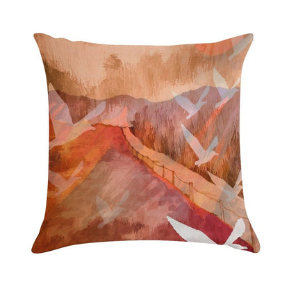 Gulls Overflying Downland Soft Skin-Friendly Throw Pillow