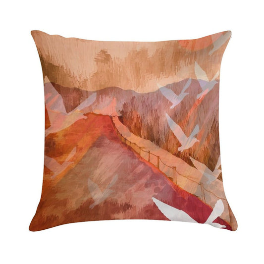 Gulls Overflying Downland Soft Skin-Friendly Throw Pillow