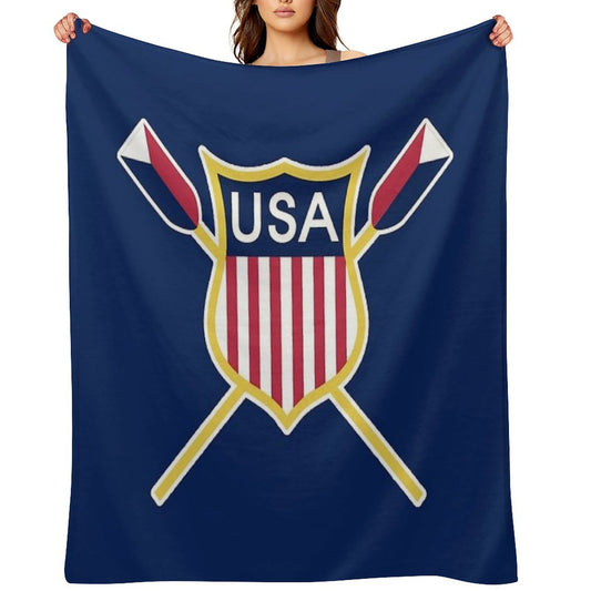 Usa Rowing Machine-washable Throw Blanket