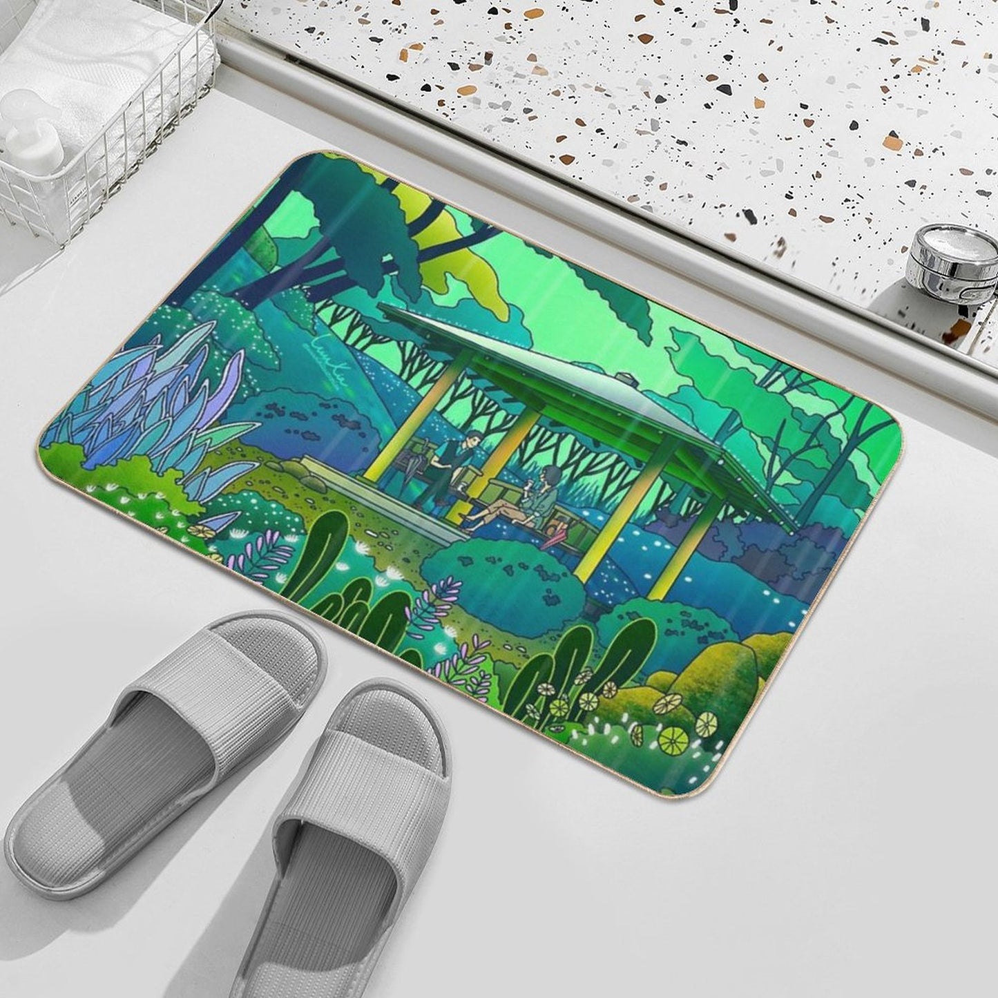 Rainy Encounter  Multi-Purpose Bath Mat