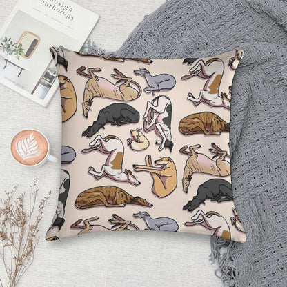 Sleeping Hounds Soft Short Plush Fabric Throw Pillow