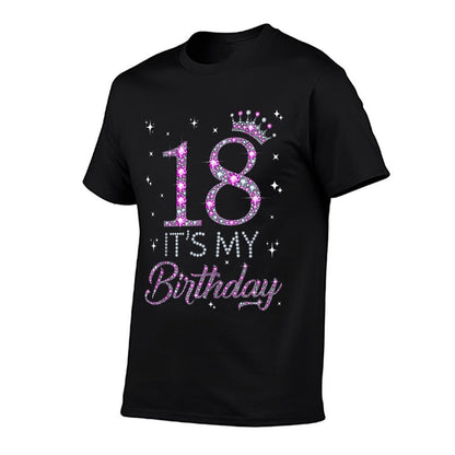 18 It's My Birthday Pink Crown Happy 18th Birthday Girl  Relaxed-fit T-Shirt