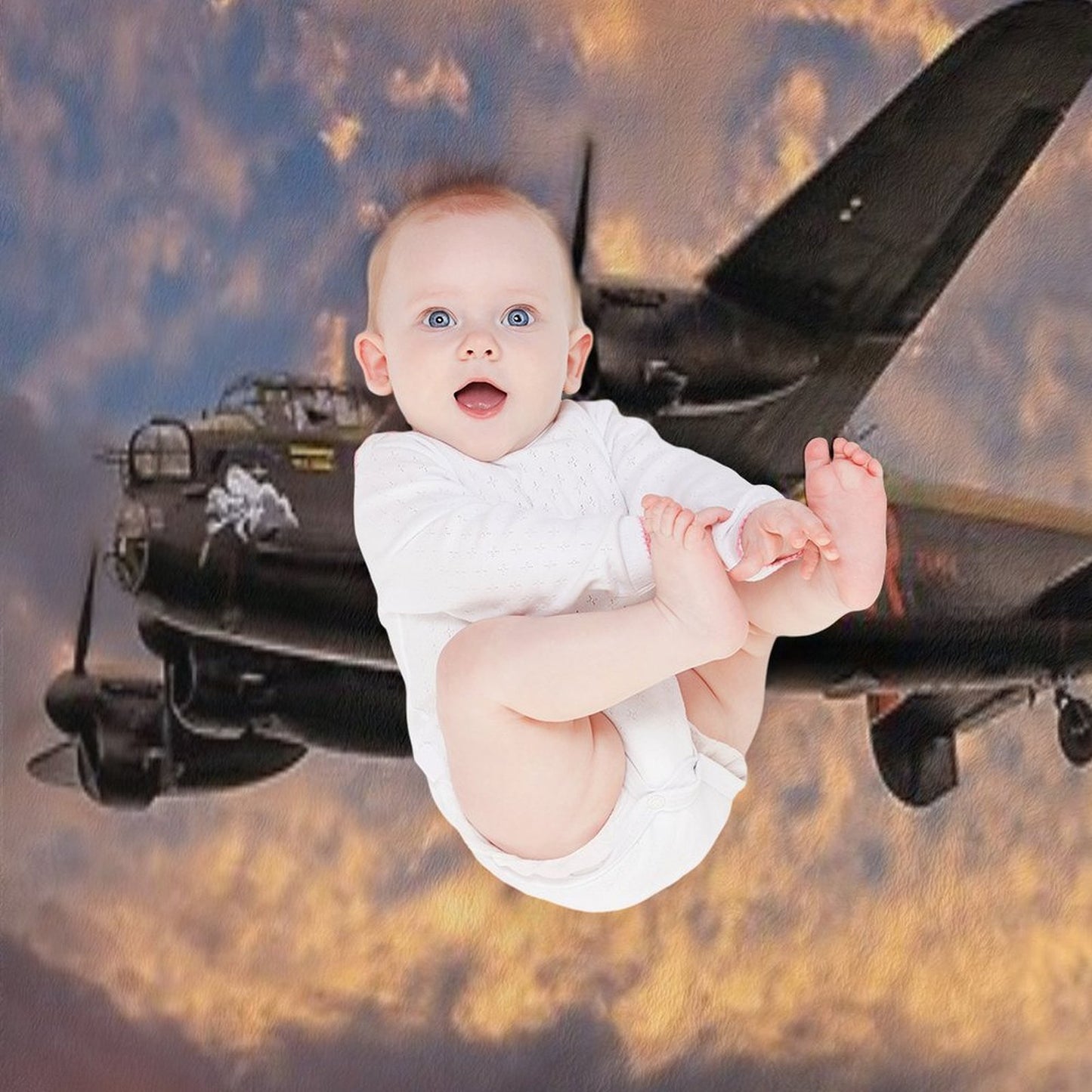 Avro Lancaster Bomber Velvety-soft Throw Blanket