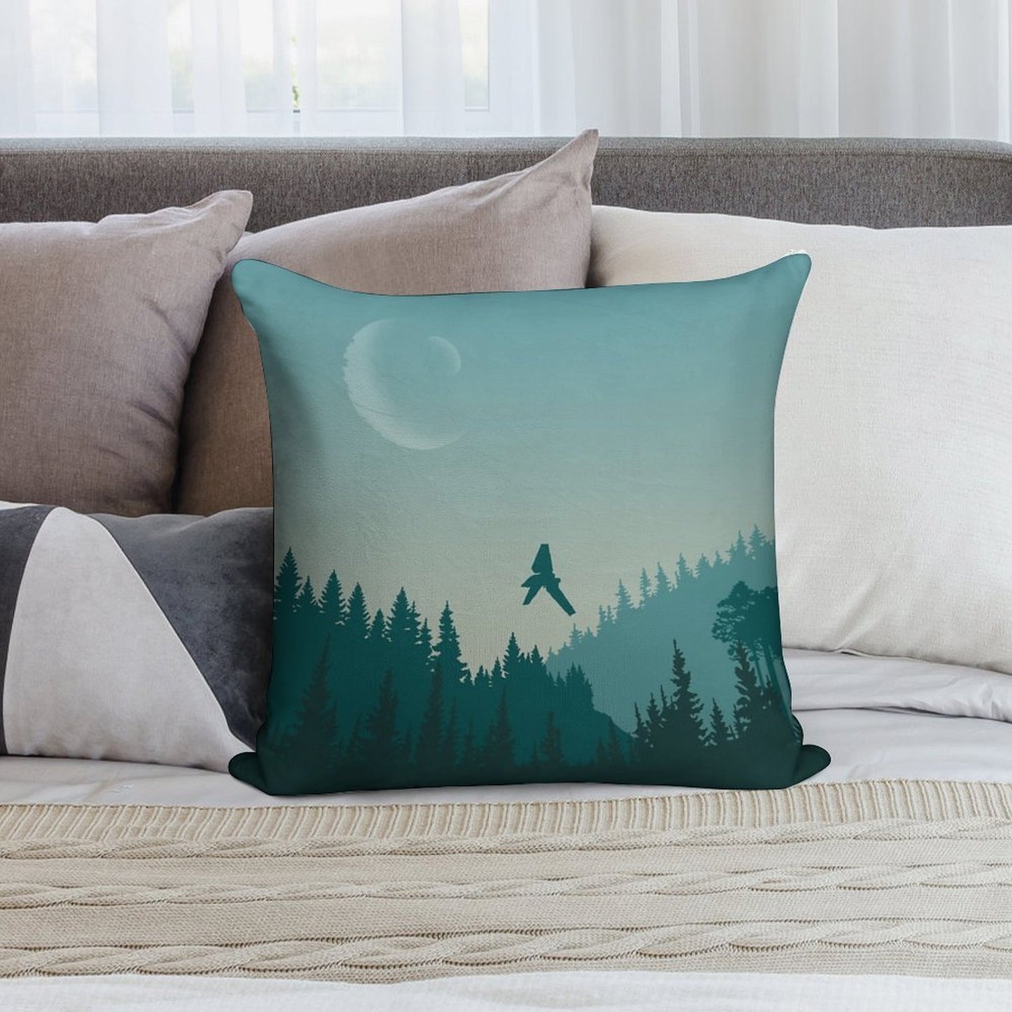 Endor Poster Soft Reinforced Edging Throw Pillow