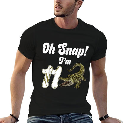 Oh Snap I'm 11 Crocodile Alligator 11th Year Old Birthday  Lightweight T-Shirt