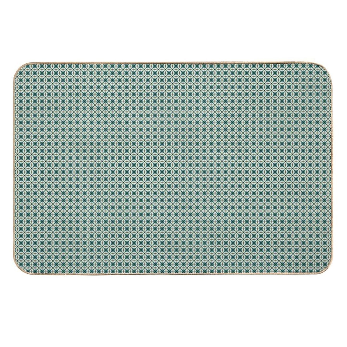 Tiny Diamond Petals in Green  Odorless Bath Mat