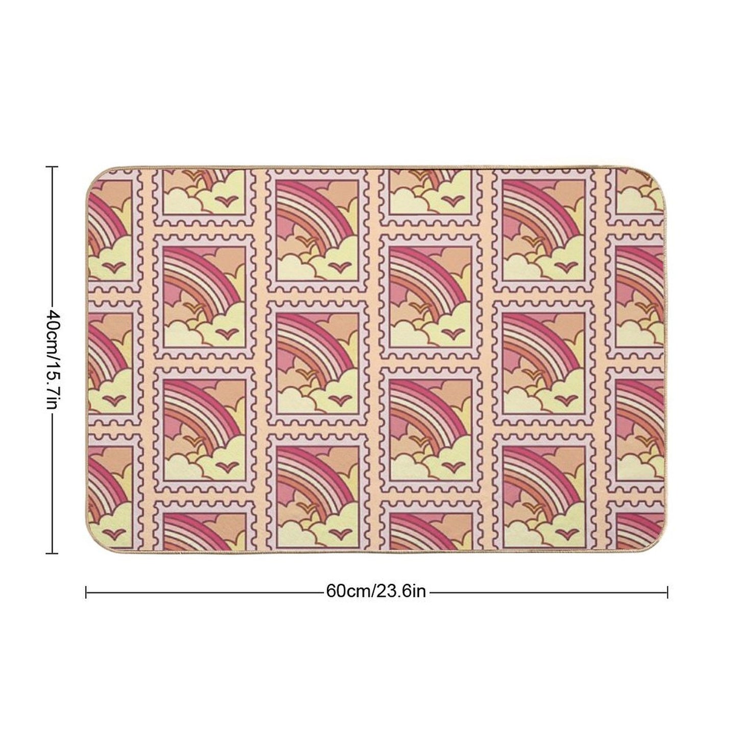 Lesbian Pride Stamp  Repositionable Bath Mat