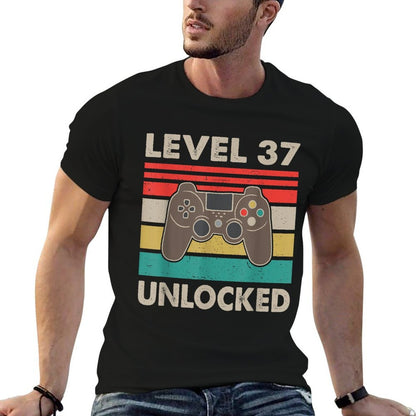 Level 37 Unlocked - Retro Vintage Funny 37th Birthday Gamer  Graphic-printed T-Shirt
