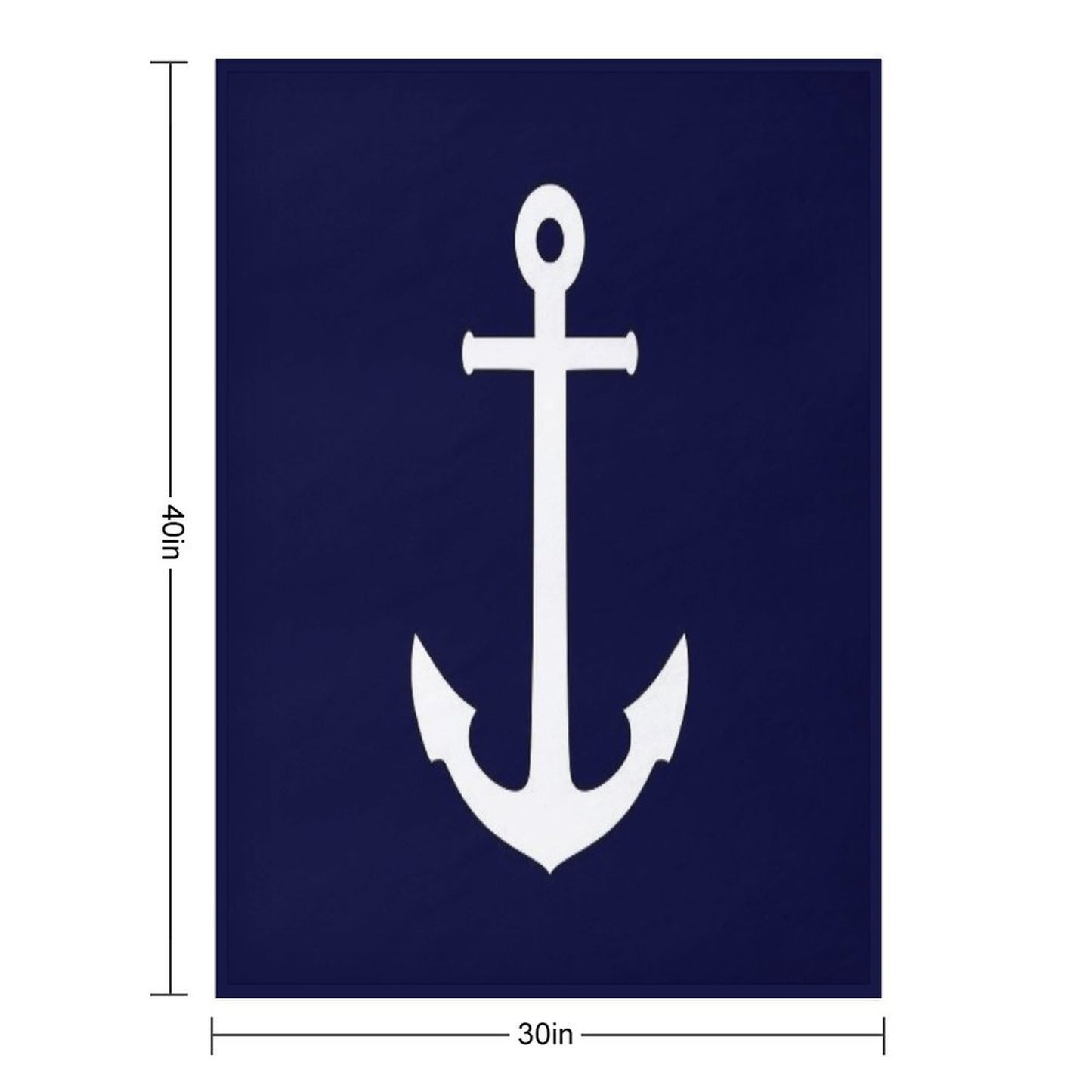 White Anchor On Navy Blue Shrink-resistant Throw Blanket
