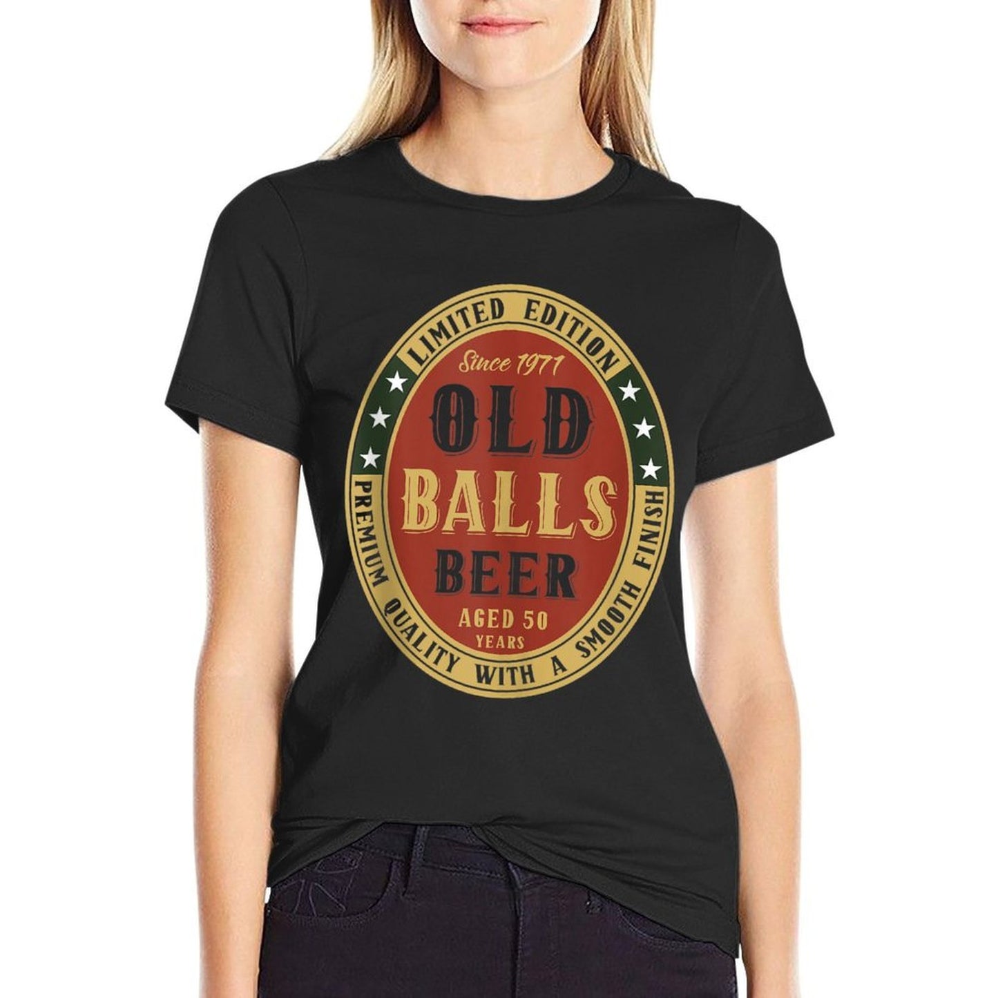 1971 Old Balls Beer Lover Birthday Mens 50Th Birthday  Trendy Pattern T-Shirt