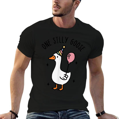 One Silly Goose Funny 1st First Birthday  Cotton T-Shirt