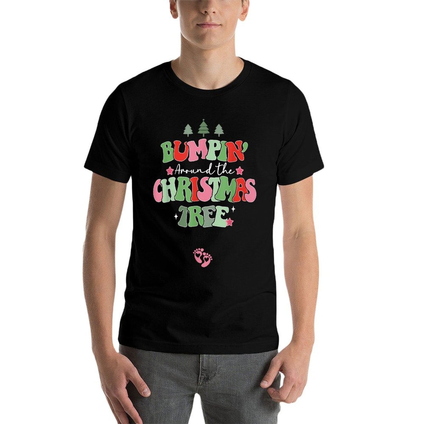 Bumping Around The Christmas Tree Christmas Pregnancy  High-quality Stitching T-Shirt