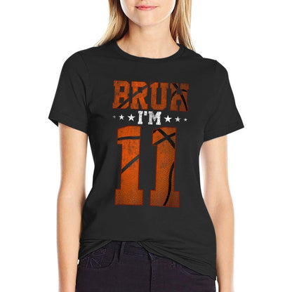 11th Birthday Basketball Bruh I’m 11 Year Old Birthday Party  Odor-resistant T-Shirt