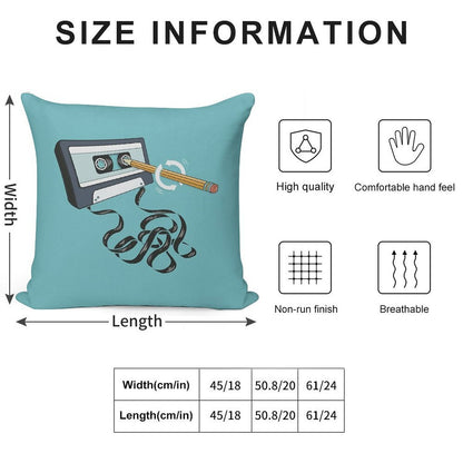 Back in The Day, Retro 80's Cassette Tape Soft Reinforced Edging Throw Pillow