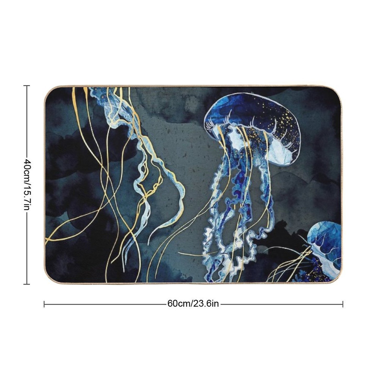 Metallic Ocean III  Easy Maintenance Bath Mat