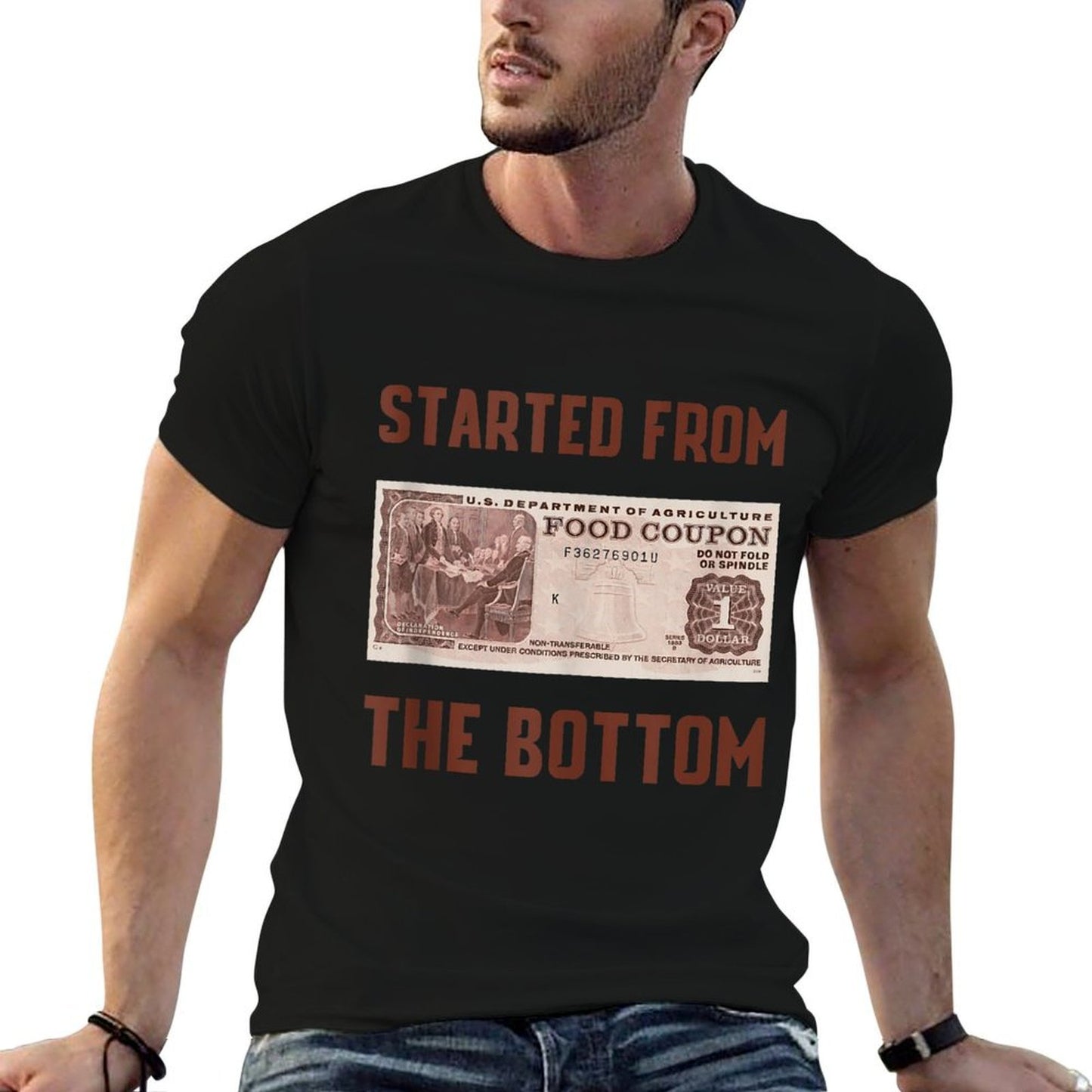 Started From Bottom Food Stamp Coupon Stars 1  Classic T-Shirt