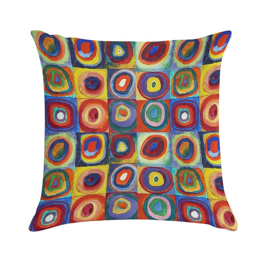 Wassily Kandinsky - Color Study, Squares with Concentric Circles - Bauhaus Art Soft Skin-Friendly Throw Pillow