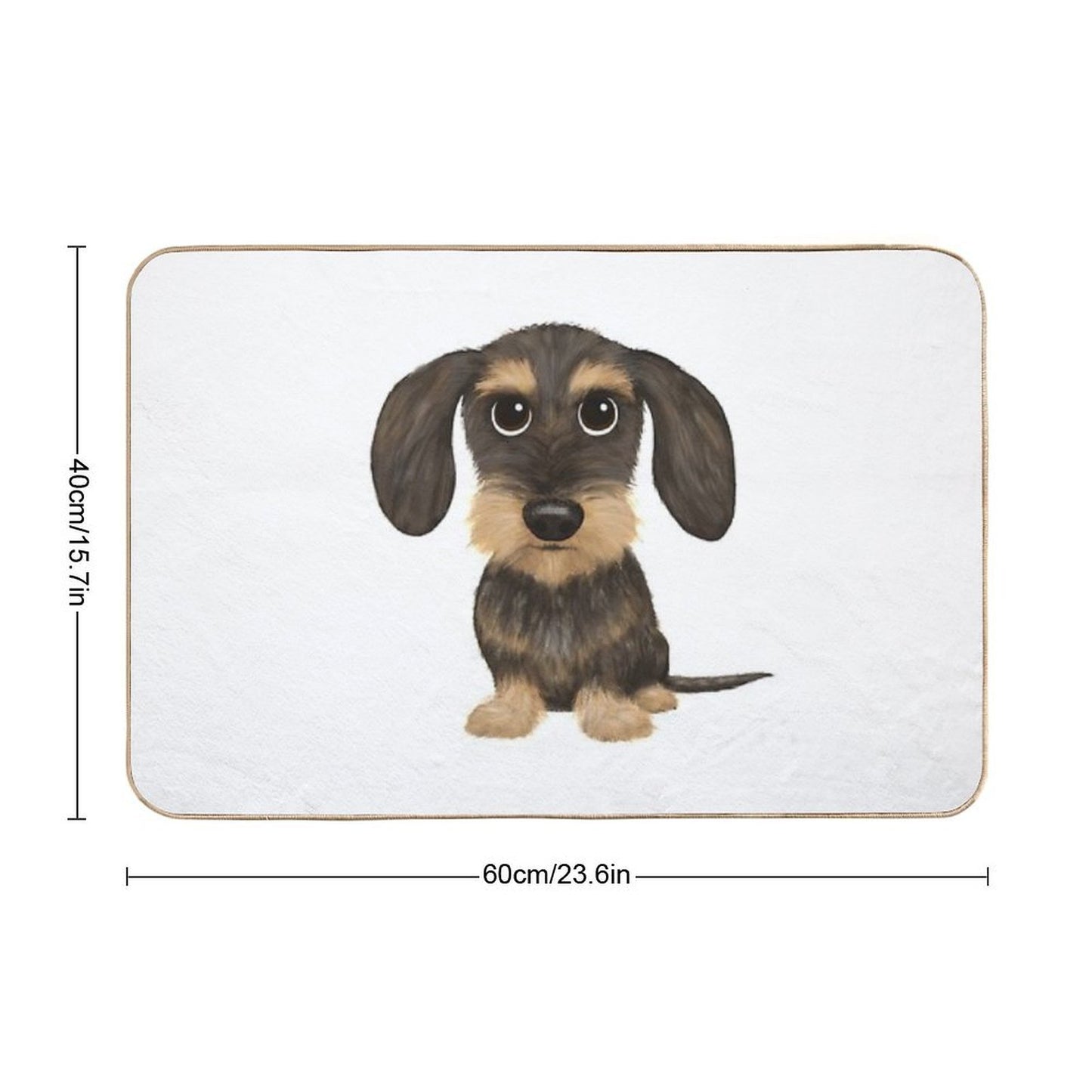 Wirehaired Dachshund  Cute Wire Haired Wiener Dog  Wild Boar And Tan Teckel  Absorbent Bath Mat