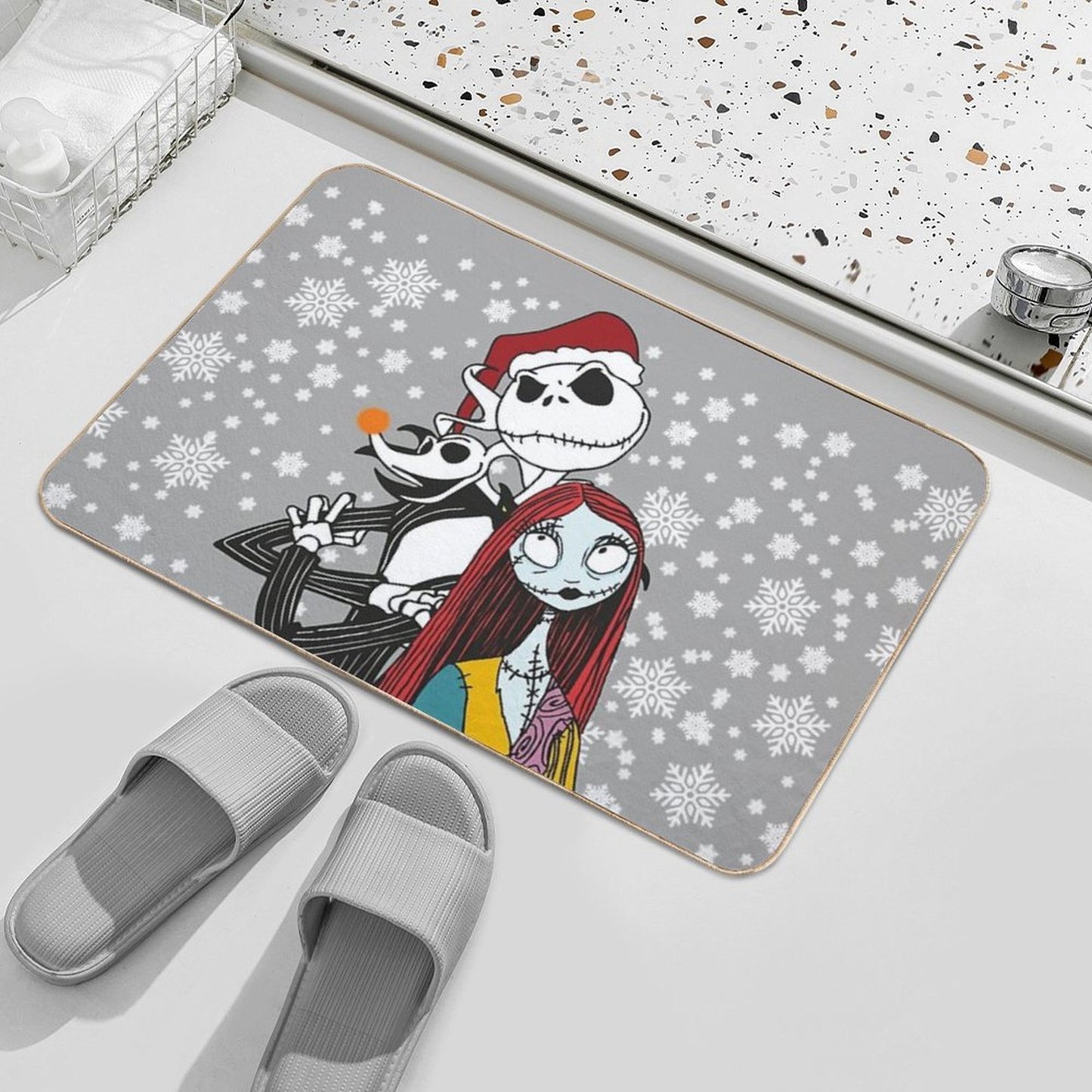 Jack Skellington, Zero And Sally - The Nightmare Before Christmas  Slip-Resistant Bath Mat