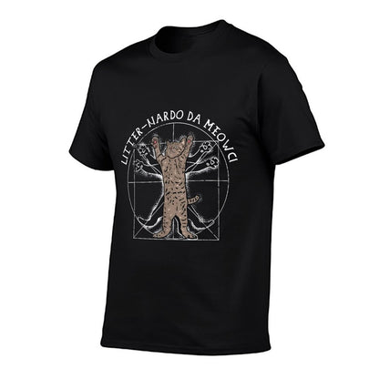 Vitruvian Litter-nardo Da Meowci Cat Meme  Trendy Pattern T-Shirt