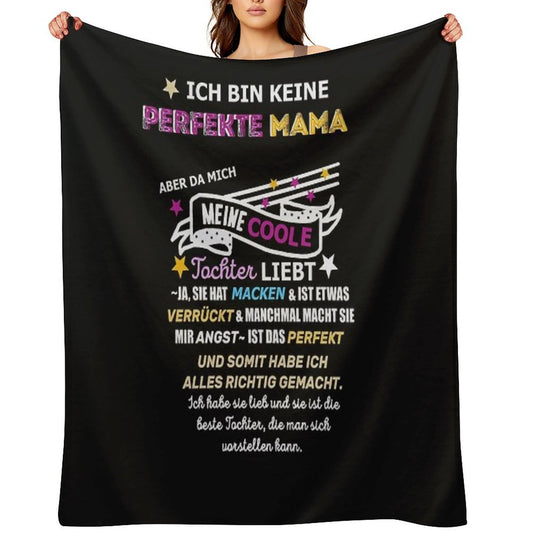 Not A Perfect Mom Daughter Saying Travel-friendly Throw Blanket