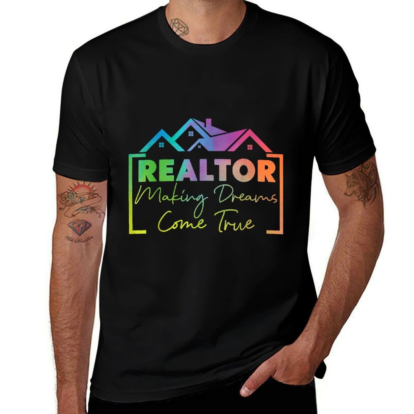 Realtor Making Dreams Come True Watercolor  Easy-care T-Shirt