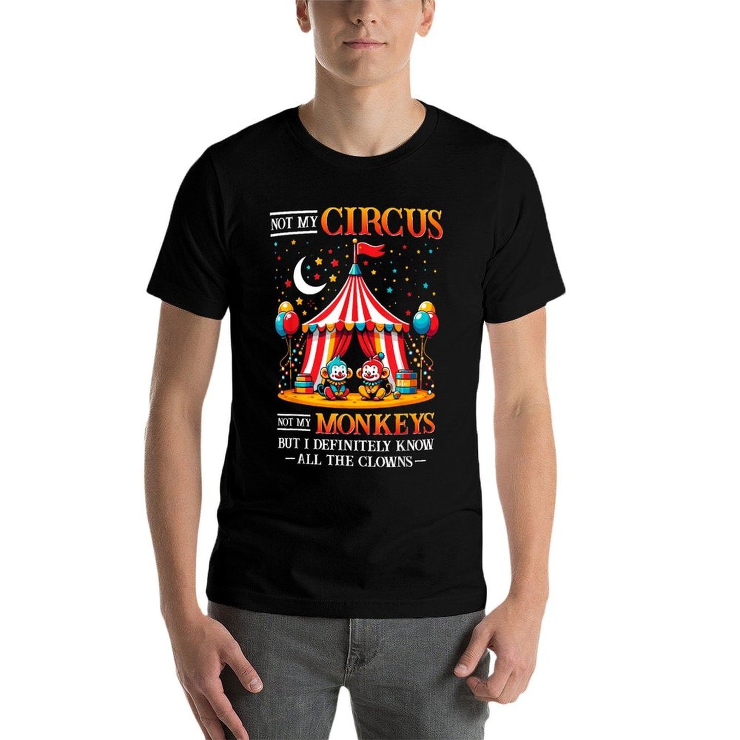 Funny Not My Circus Not My Monkeys But I Know All The Clowns  Heathered Texture T-Shirt
