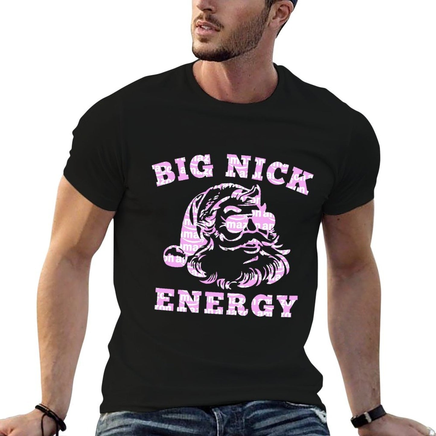 Big Nick Energy Funny Santa Christmas Vintage  Wrinkle-resistant T-Shirt