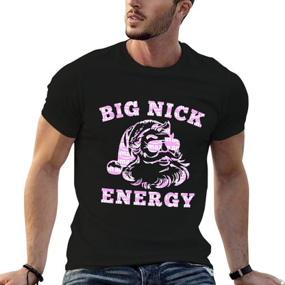 Big Nick Energy Funny Santa Christmas Vintage  Wrinkle-resistant T-Shirt