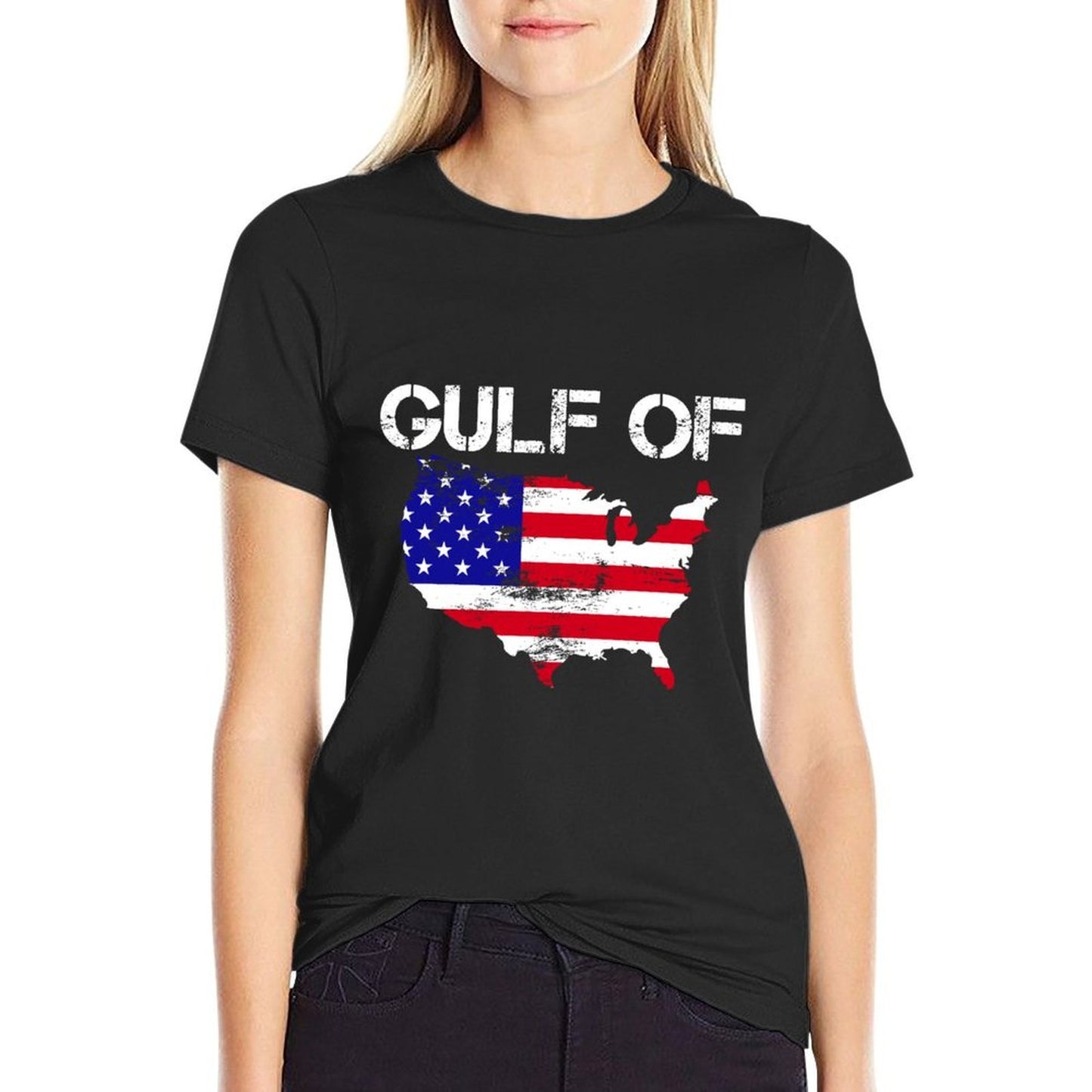 Gulf of USA America Funny USA Map 4th of July Pride  Graphic-printed T-Shirt