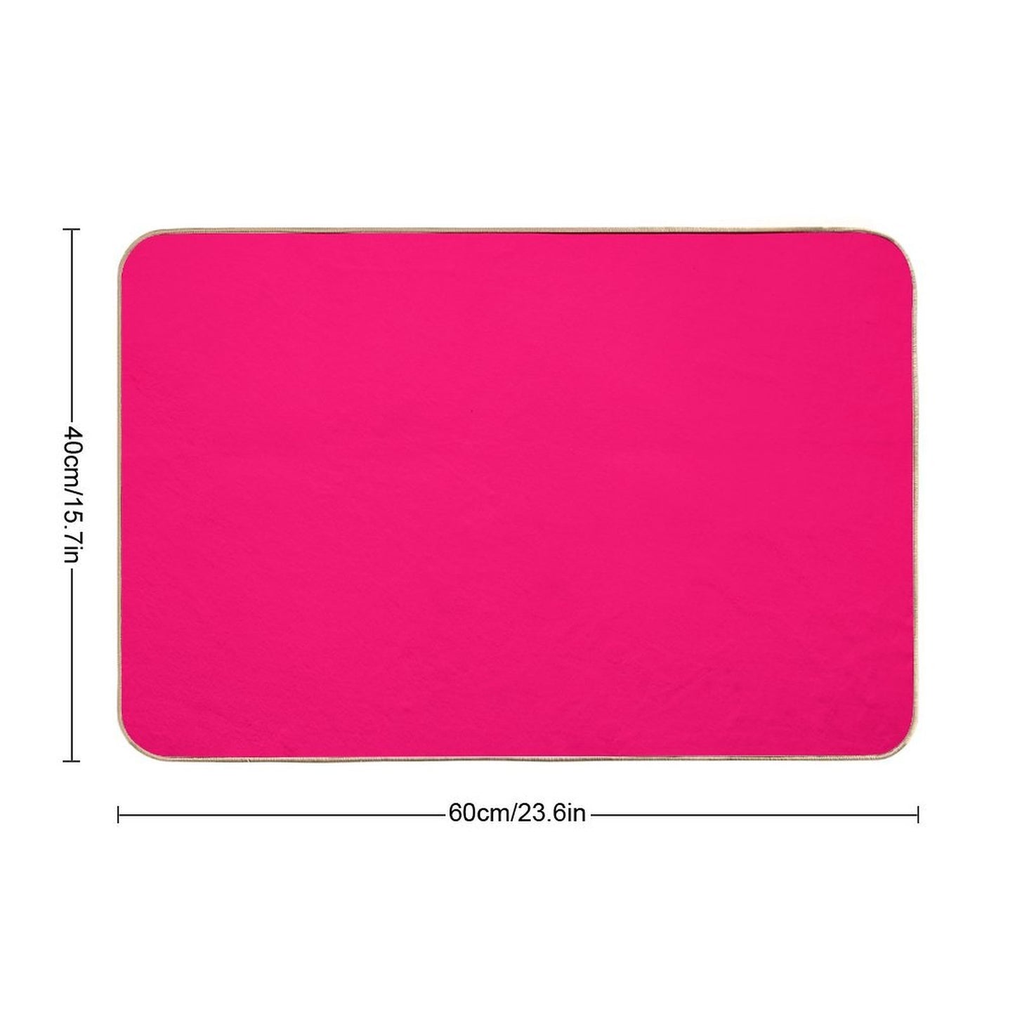 Fuchsia Flat Color  Non-Slip Bath Mat