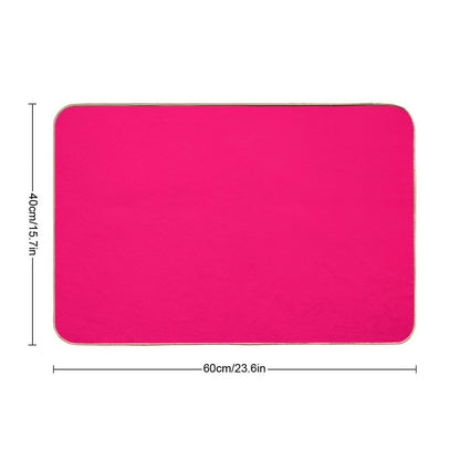 Fuchsia Flat Color  Non-Slip Bath Mat